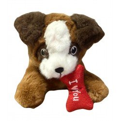 Perro acostado con corazón