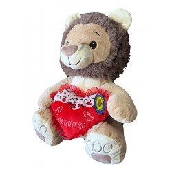 León grande con corazón te...
