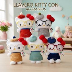 LLAVERO KITTY CON ACCESORIOS